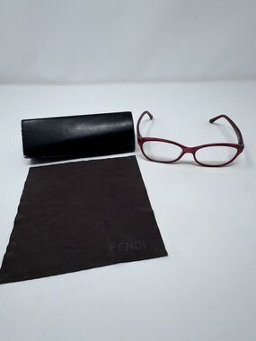 FENDI F940 602 Red Eyeglass Frames Only with Case and Cleaning Cloth  53-15-135
